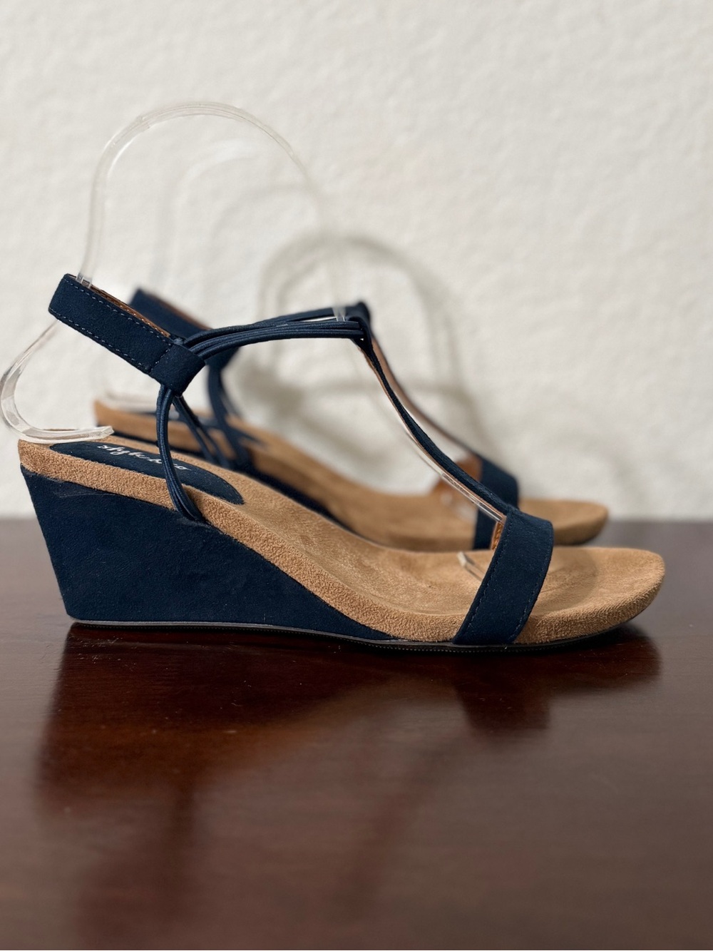 Style & Co. Navy Suede Wedge Sandals. Fantastic and Fun! EUC